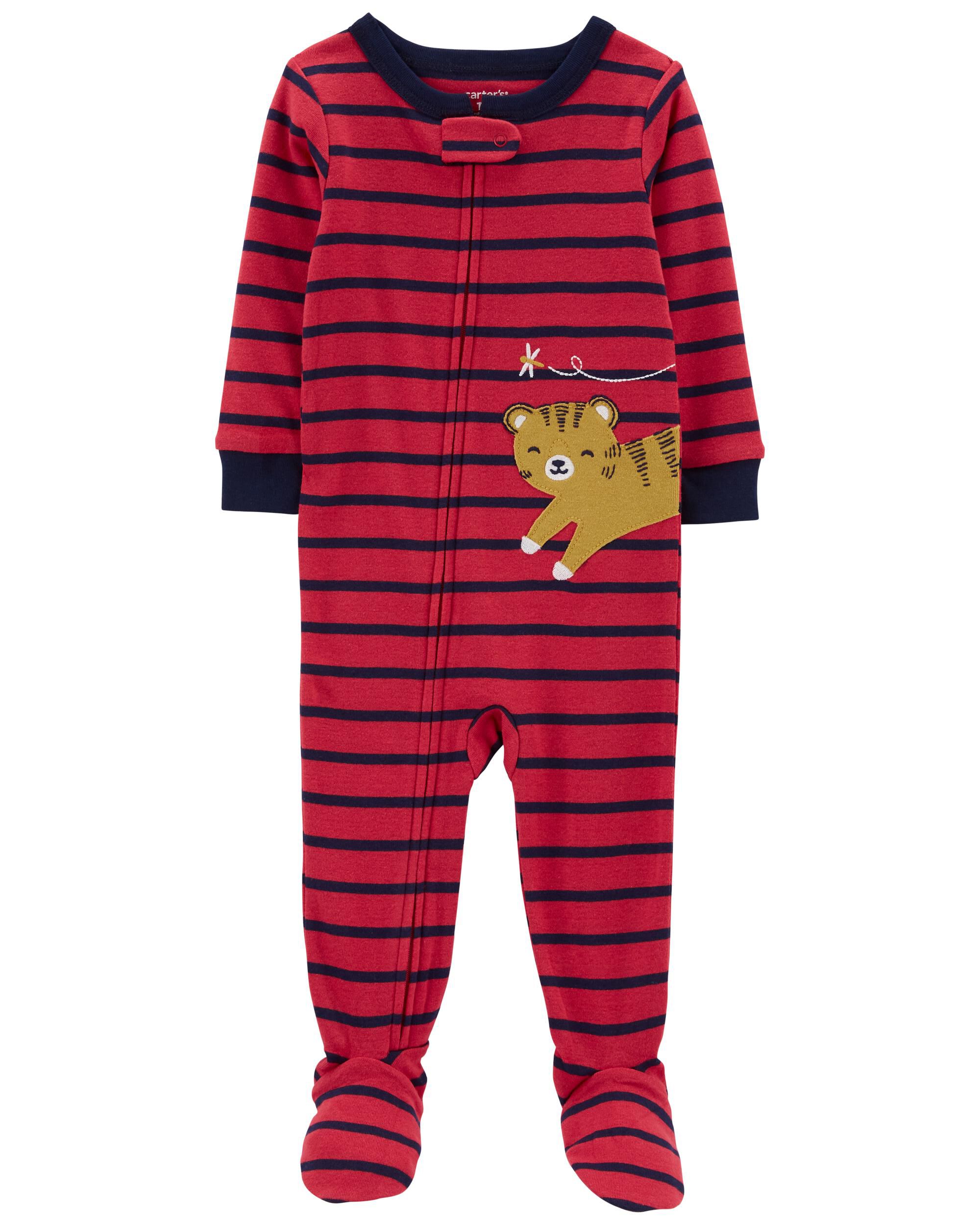 Baby 1 Piece Tiger 100 Snug Fit Cotton Footie Pajamas Carter s Carter s