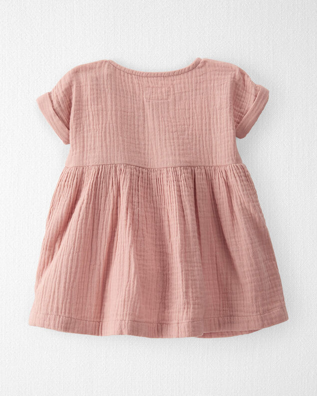 Product image 2 of Baby Organic Cotton Gauze Dress in Pink