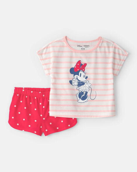 toddler girl 2-piece disney© minnie mouse short-sleeve pajama set