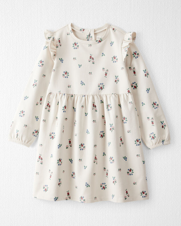 Product image 1 of Kid Organic Cotton French Terry Dress in Berry Blossom Print