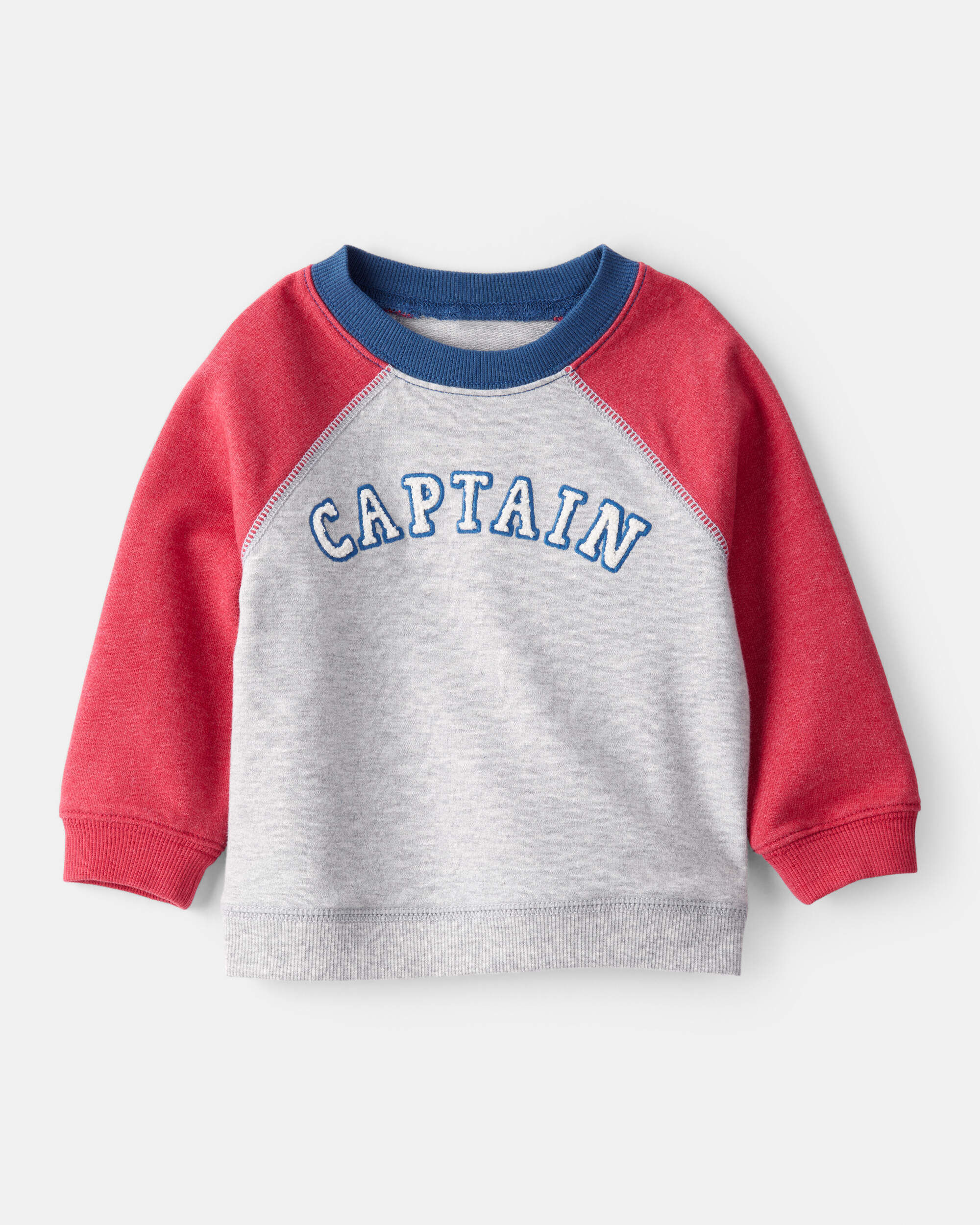 Carters Baby Boys Boy French Terry Long-Sleeve Pullover Sweatshirt - GreyRed 24M HeatherRed 7$