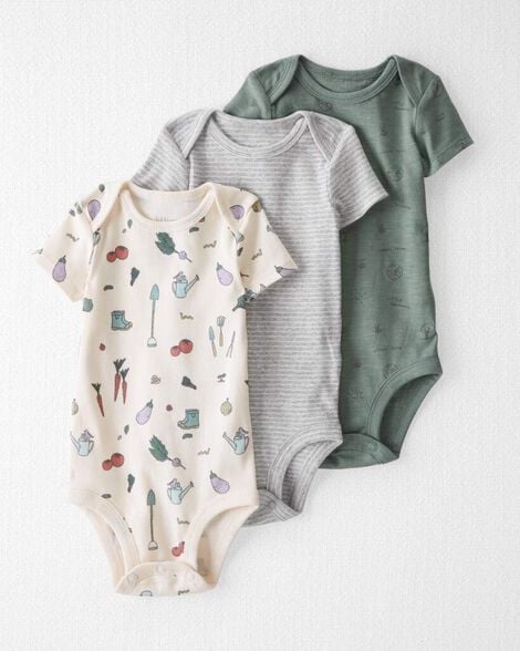 Baby 3-Pack Organic Cotton Rib Bodysuits