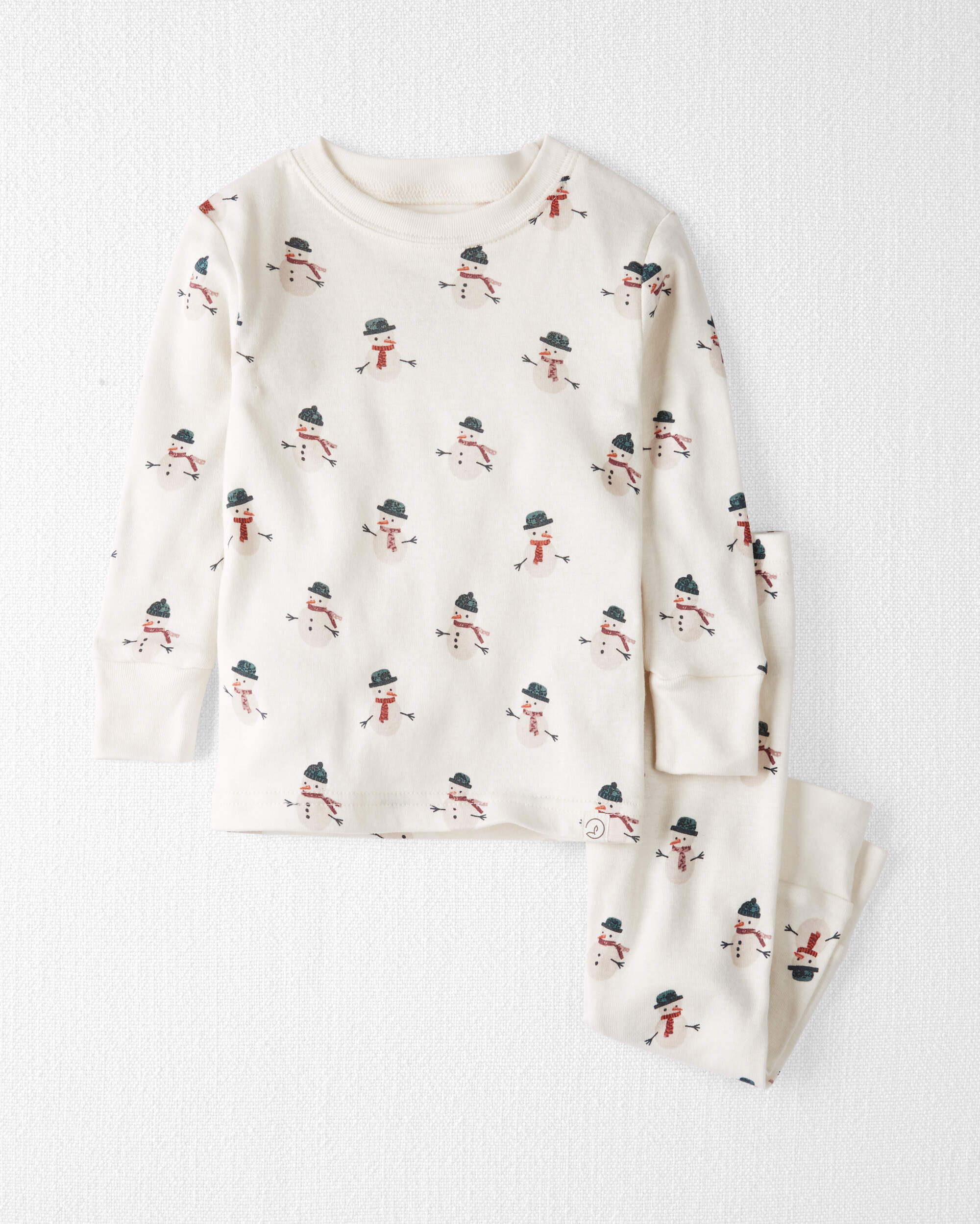Little Planet Baby Boys Organic Cotton Snowman Print Pajamas Baby Size 9M Snowman 10$