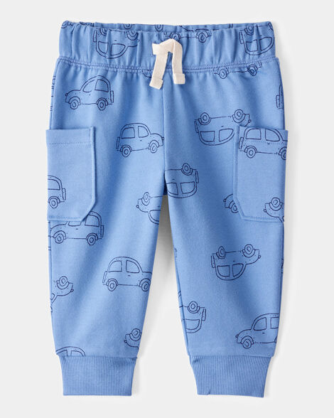 Product image 3 of Baby 2-Piece Car Little Brother Long-Sleeve Bodysuit Pant Set - White/Blue
