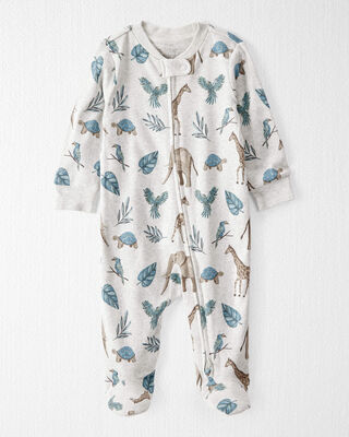 Product image 1 of Baby Organic Cotton Safari-Print Sleep & Play Pajamas