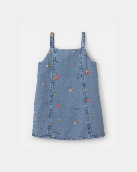 baby girl pixar© toy story chambray dress - medium wash