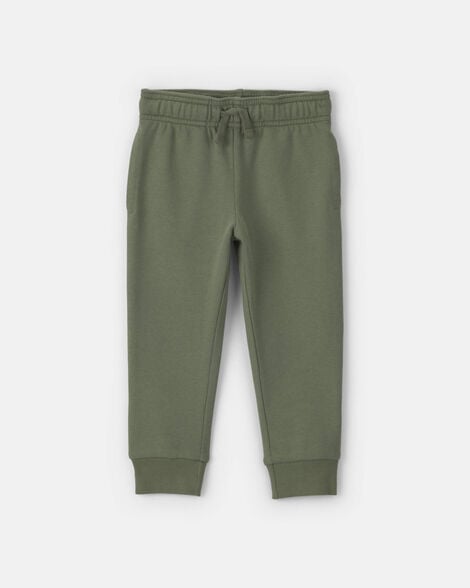 toddler boy french terry joggers - olive green