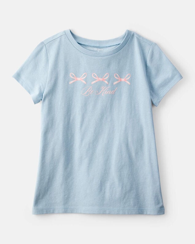 Product image 1 of Girls Bow Short-Sleeve Graphic Tee - Blue