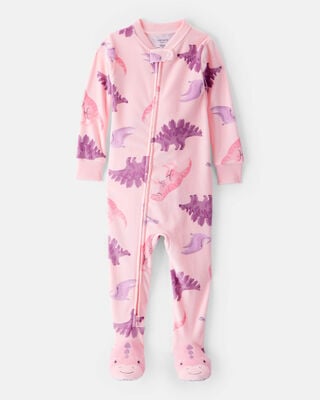 Toddler Girl Unicorn Print 100% Cotton Long-Sleeve 4-Piece Pajamas - Purple