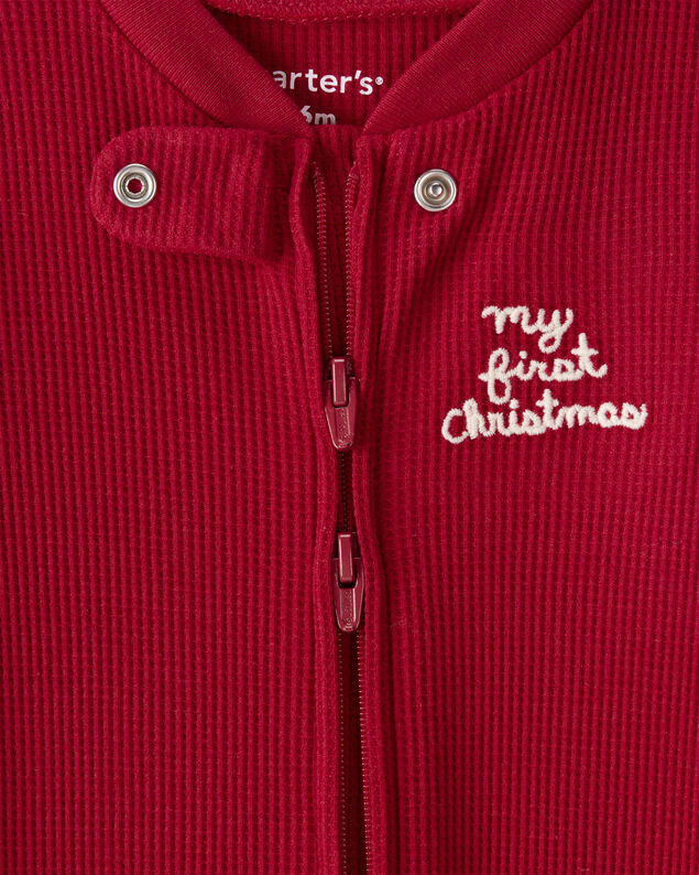 Product image 2 of Baby My First Christmas Cotton Sleep & Play Pajamas - Red