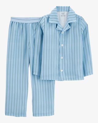 Product image 1 of Kid Striped Loose Fit 2-Piece Pajamas - Blue