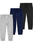 Multi - Baby 3-Pack Pull-On French Terry Joggers, Selected