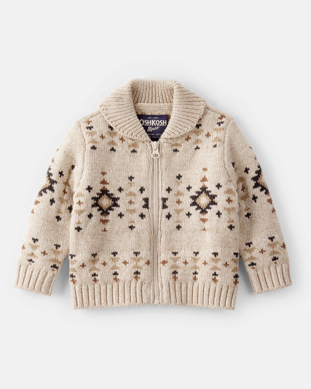 Product image 1 of Baby Boy Southwestern Zip-Up Sweater - Ivory