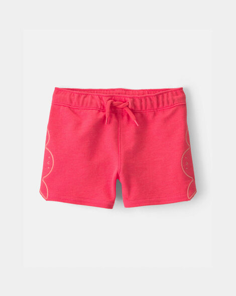 baby boy crab french terry shorts - coral