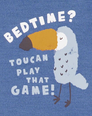 Product image 2 of Toddler Bird Print Loose Fit 2-Piece Pajamas - Blue