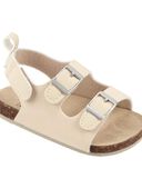 Ivory - Baby Buckle Faux Cork Sandals, Selected