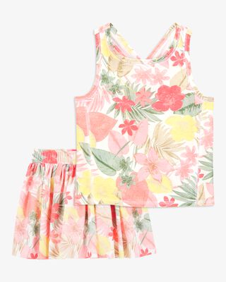 Product image 1 of Kid 2-Piece Floral Active Racerback Tank & Skort Set