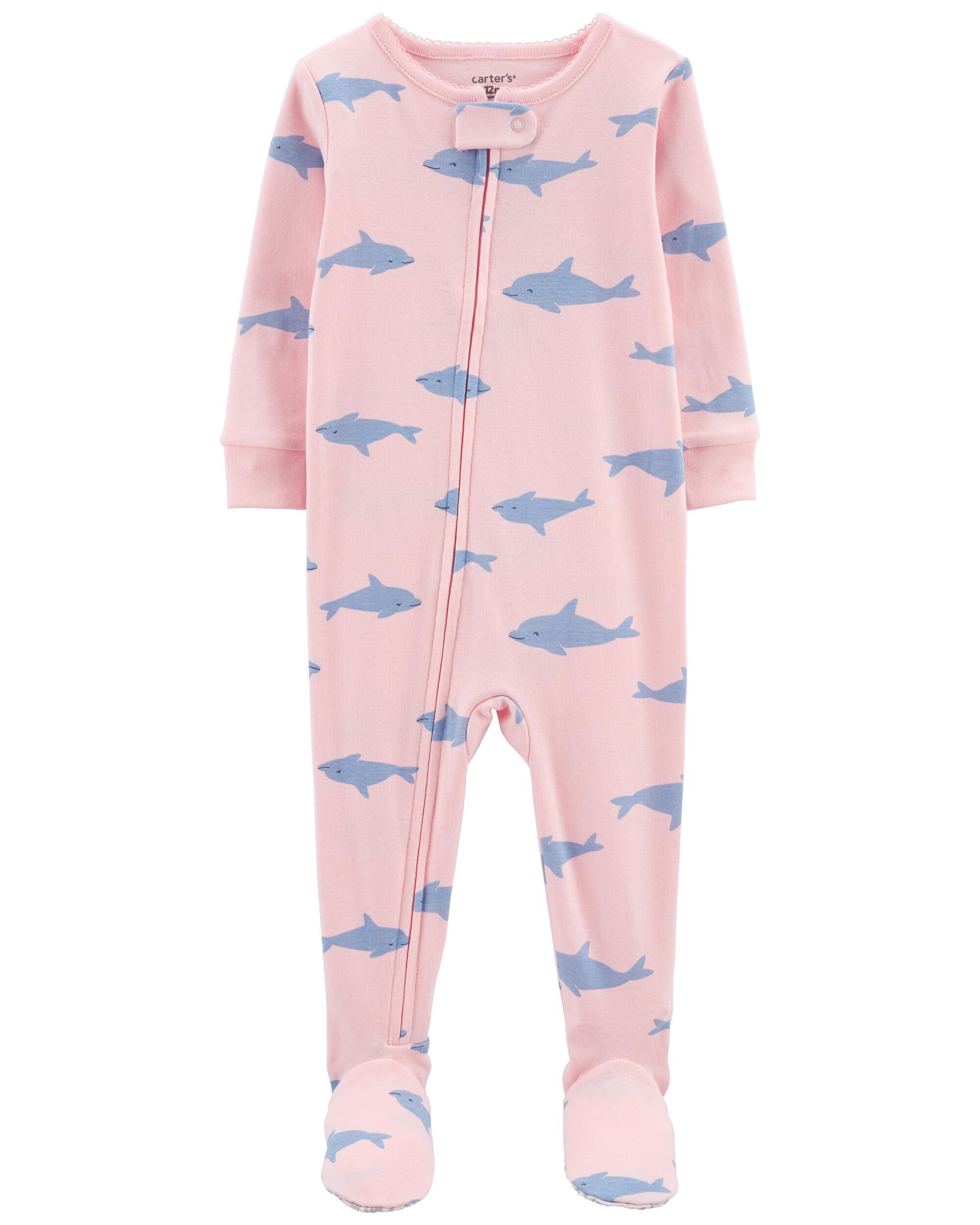 New Carter's Sea Creature Footless pajama PJs Girl Sleeper 1-Pc Snug Fit Cotton