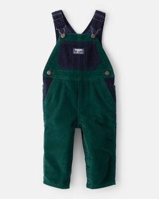 Baby Boy Herringbone Overalls - Black