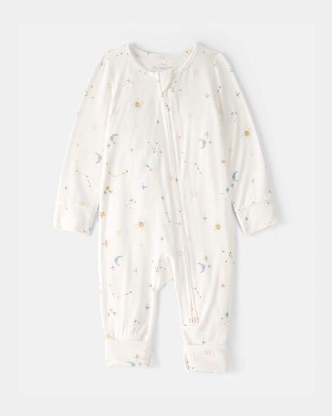 baby constellation 2-way zip purelysoft sleep & play pajama - cream
