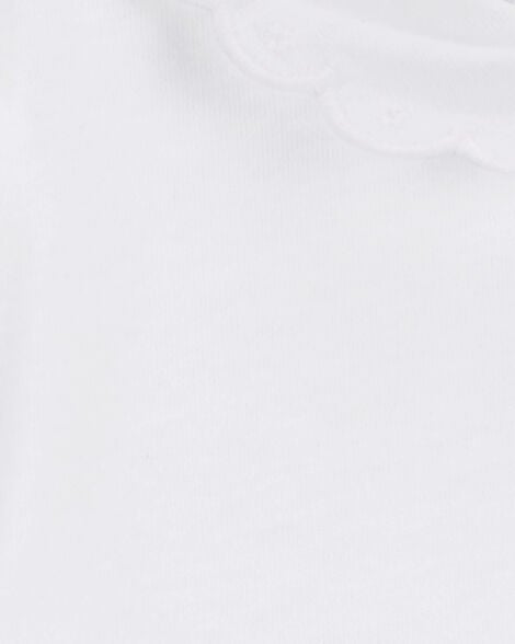 Product image 3 of Baby Scalloped Collar Short-Sleeve Bodysuit - White