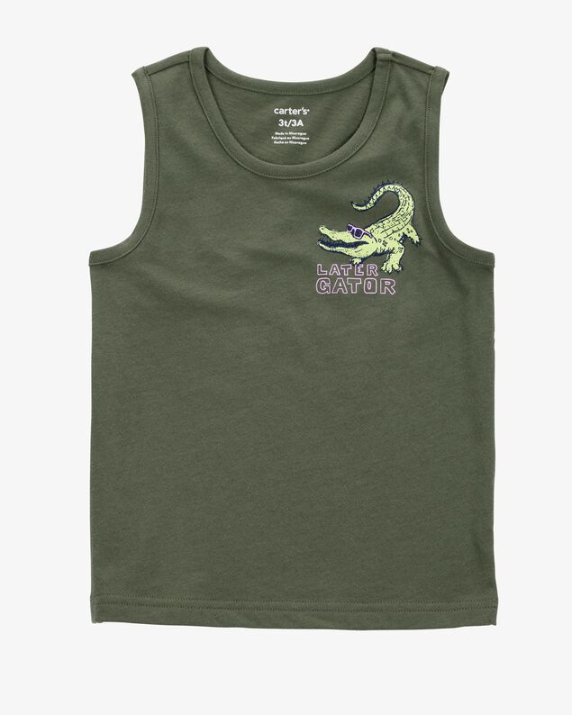 Product image 1 of Toddler Alligator Graphic Tank - Green