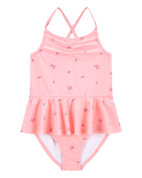 Toddler 1-Piece Floral Tutu Swimsuit - Pink