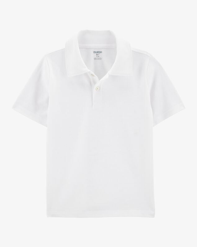 Product image 2 of Kid 2-Pack Pique Uniform Polo Shirts - White