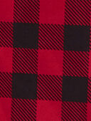 Red - Adult 2-Piece Buffalo Check Fleece Coat Style Pajamas, Selected