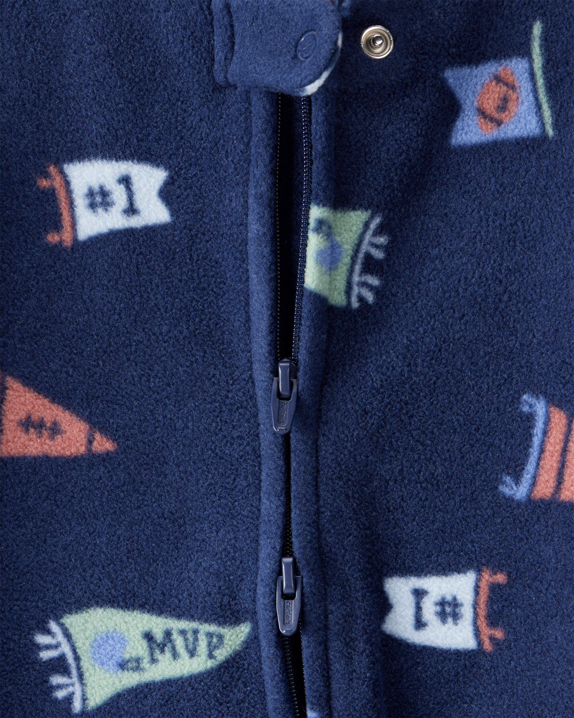 Baby Boy Sports Print Loose Fit Long-Sleeve Sleep & Play - Navy Blue