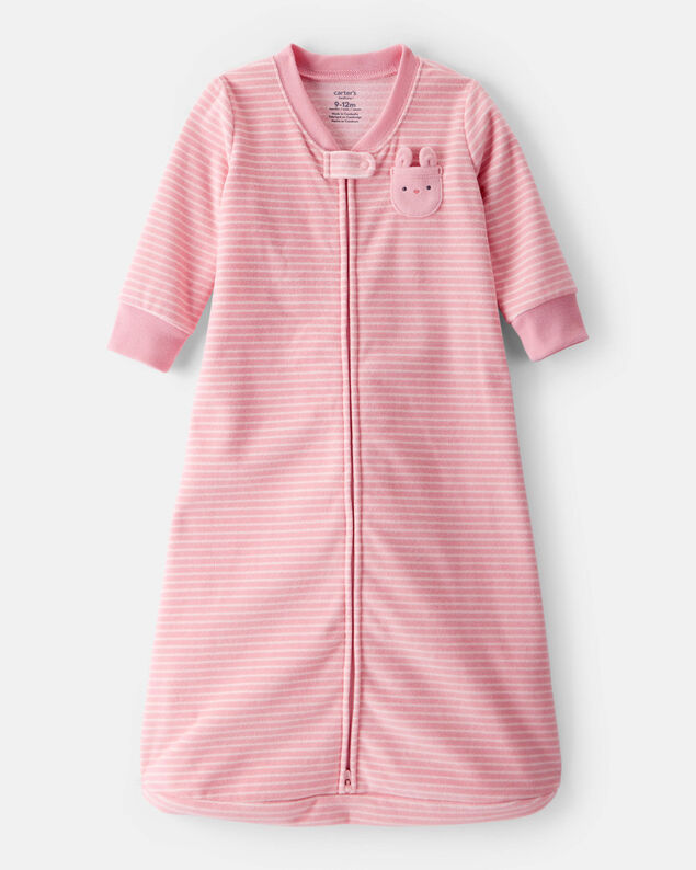 Product image 1 of Baby Bunny Striped Long-Sleeve Wearable Blanket - Pink