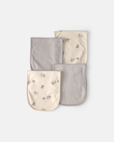 baby 4-pack elephant burp cloths