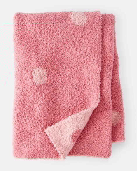 girls polka dot stroller blanket - pink