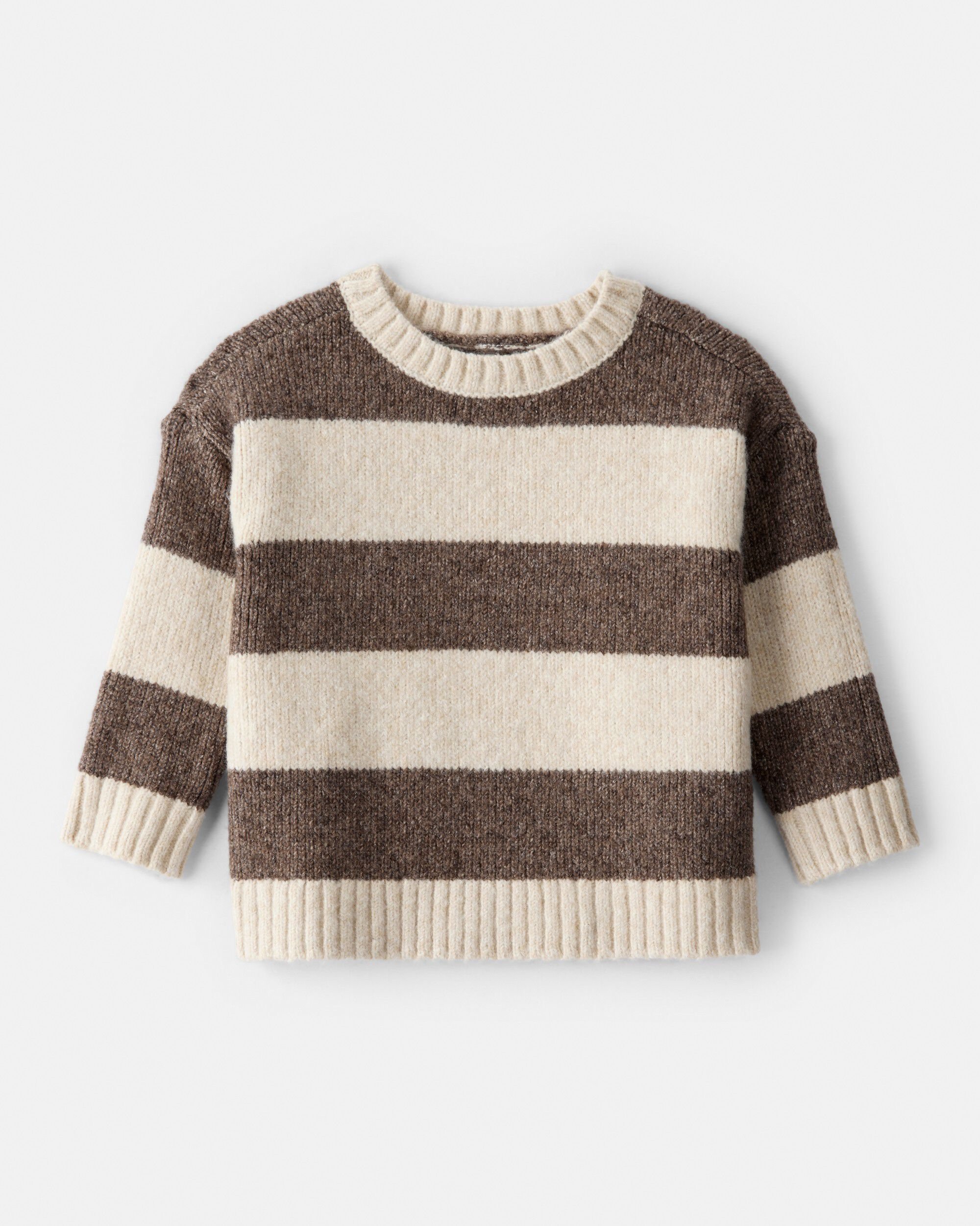 Baby Boy Striped Long-Sleeve Sweater - Brown