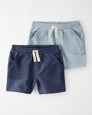 Product image 1 of Toddler 2-Pack Organic CottonWaffle Knit Shorts