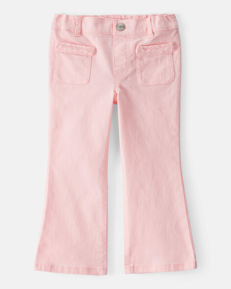Toddler Girl Cotton Flare Pants - Pink