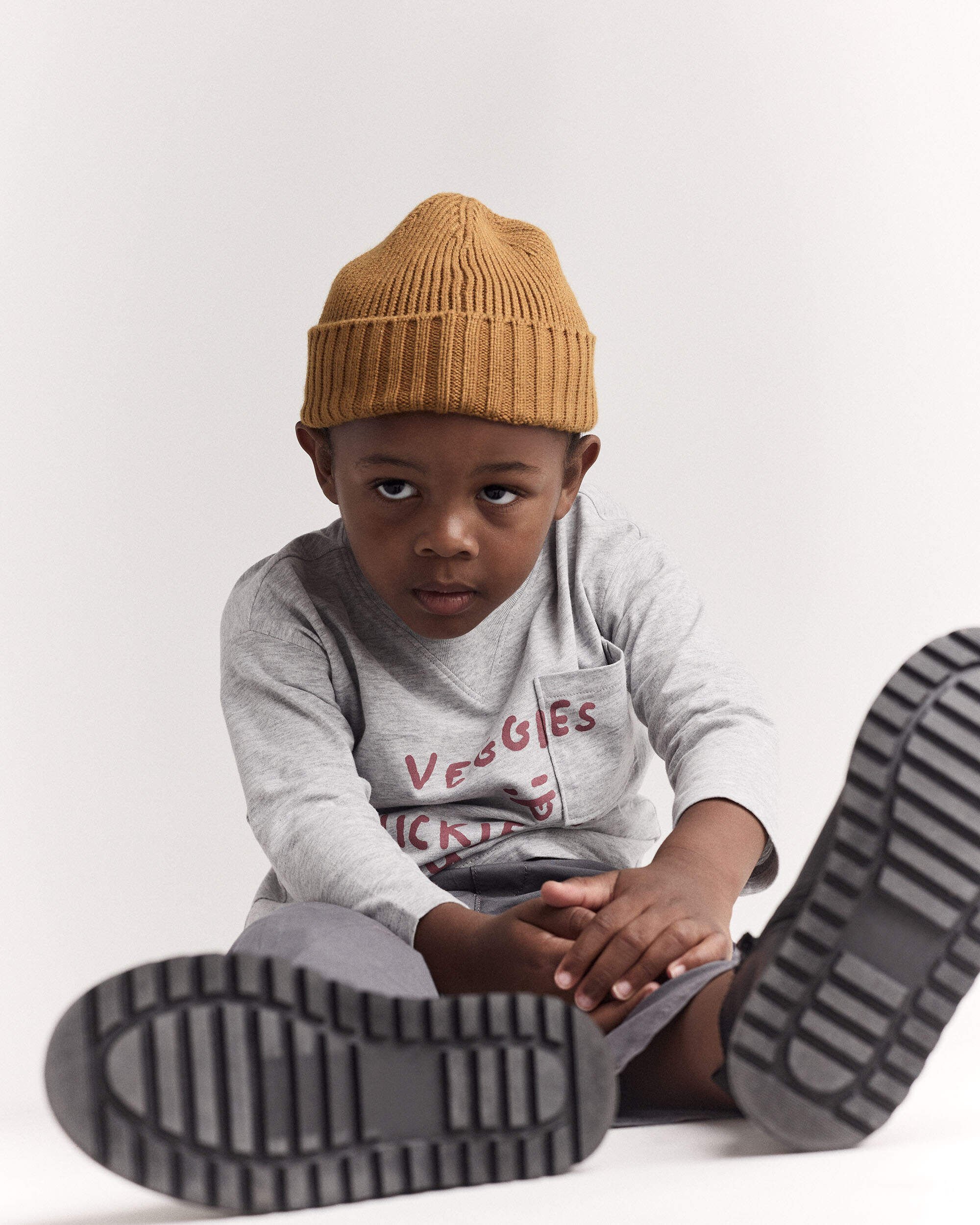 Toddler 'Chicken Nuggies' Long-Sleeve Pocket Graphic Tee - Heather Grey