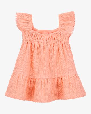 Product image 2 of Baby Flutter Knit Textured Dress - Pink