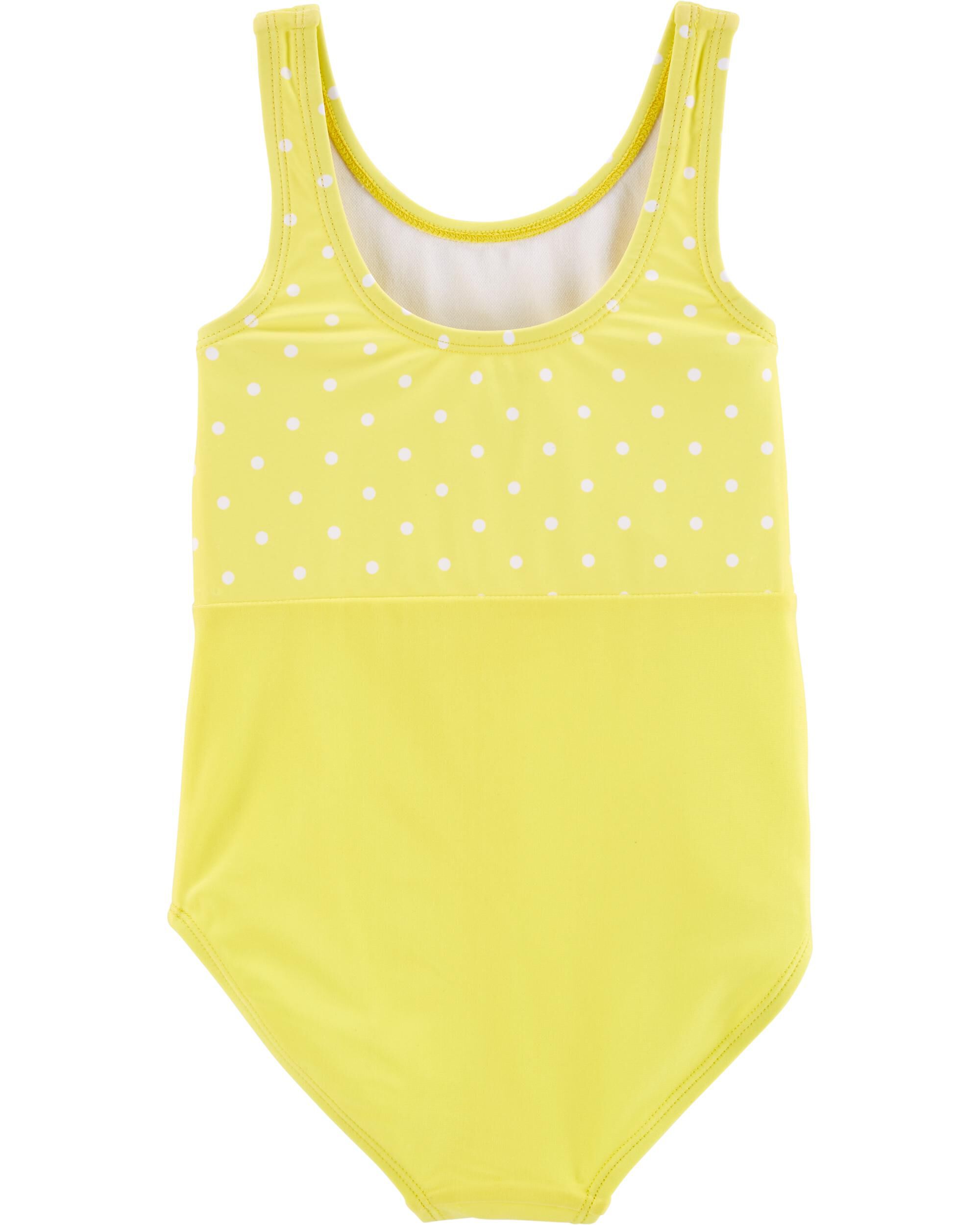 yellow polka dot swimsuit one piece