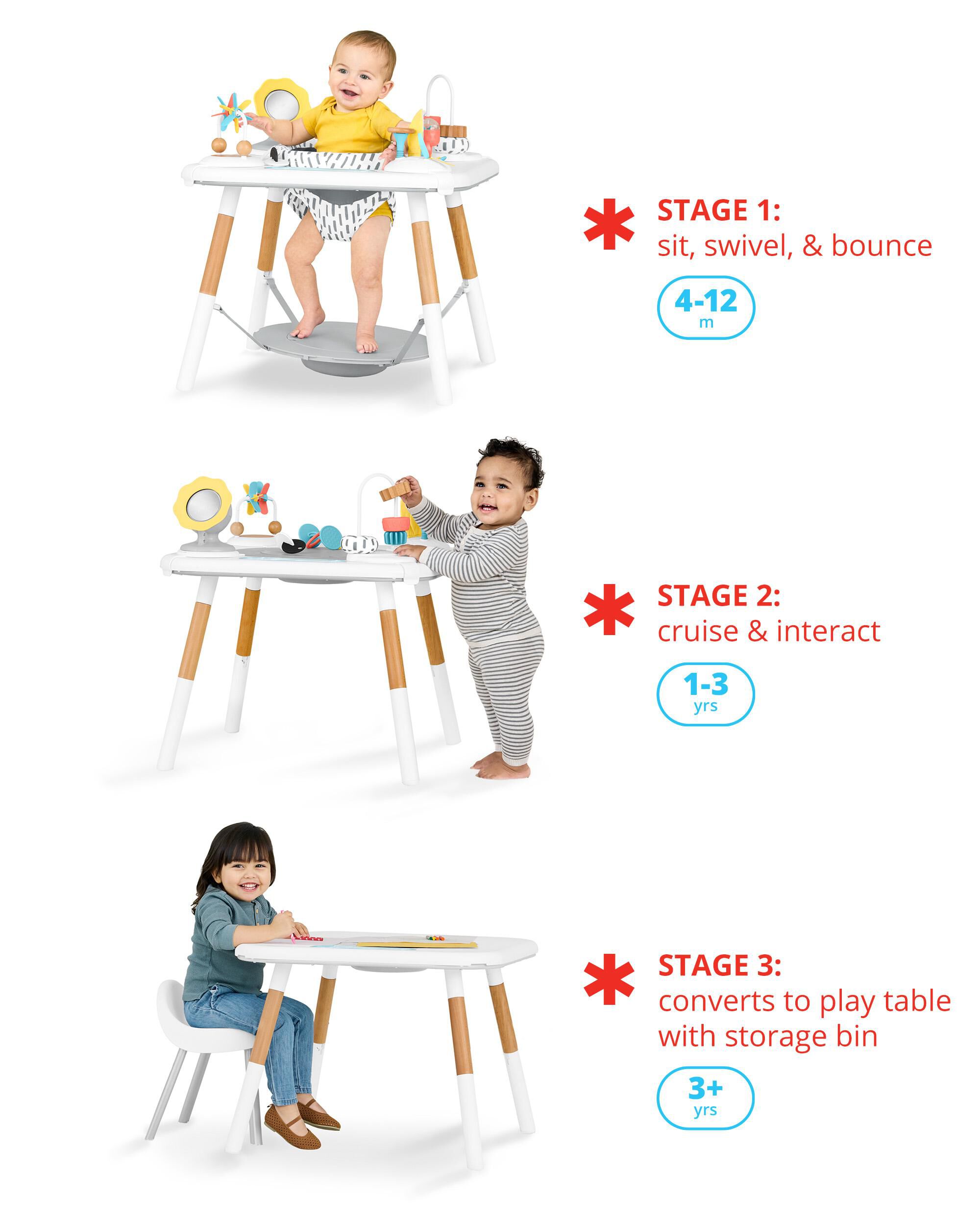 Discoverosity Montessori-Inspired 3-Stage Activity Center & Play Table