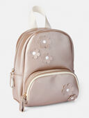 Metallic Rose Gold - Girls Floral Mini Backpack - Metallic Rose Gold, Selected