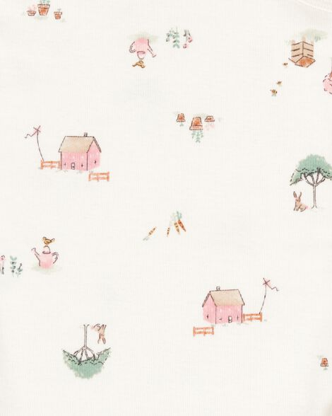 Product image 4 of Baby Girl 5-Pack Floral Bunny Short-Sleeve Cotton Bodysuits - Pink
