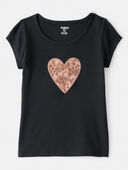 Black - Girls Heart Short-Sleeve Graphic Tee - Black, Selected