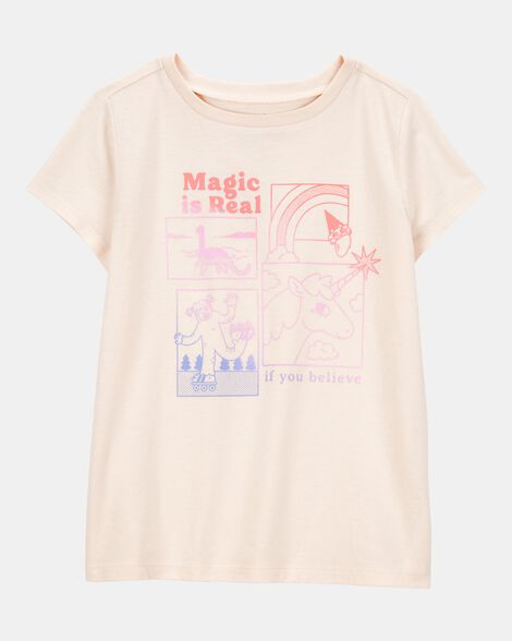 kid magic is real short-sleeve graphic tee - ivory