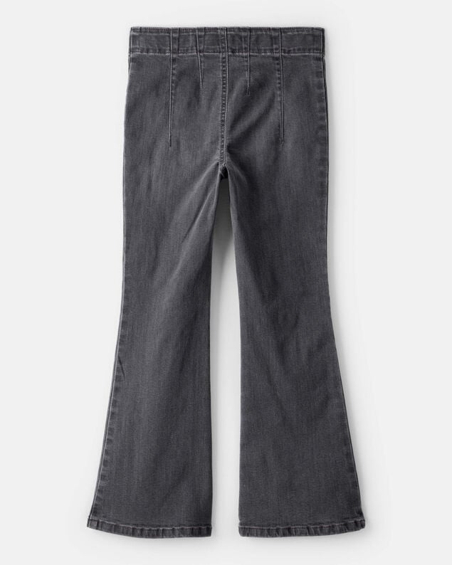 Product image 2 of Girls Star Print Denim Flare Jeans - Black