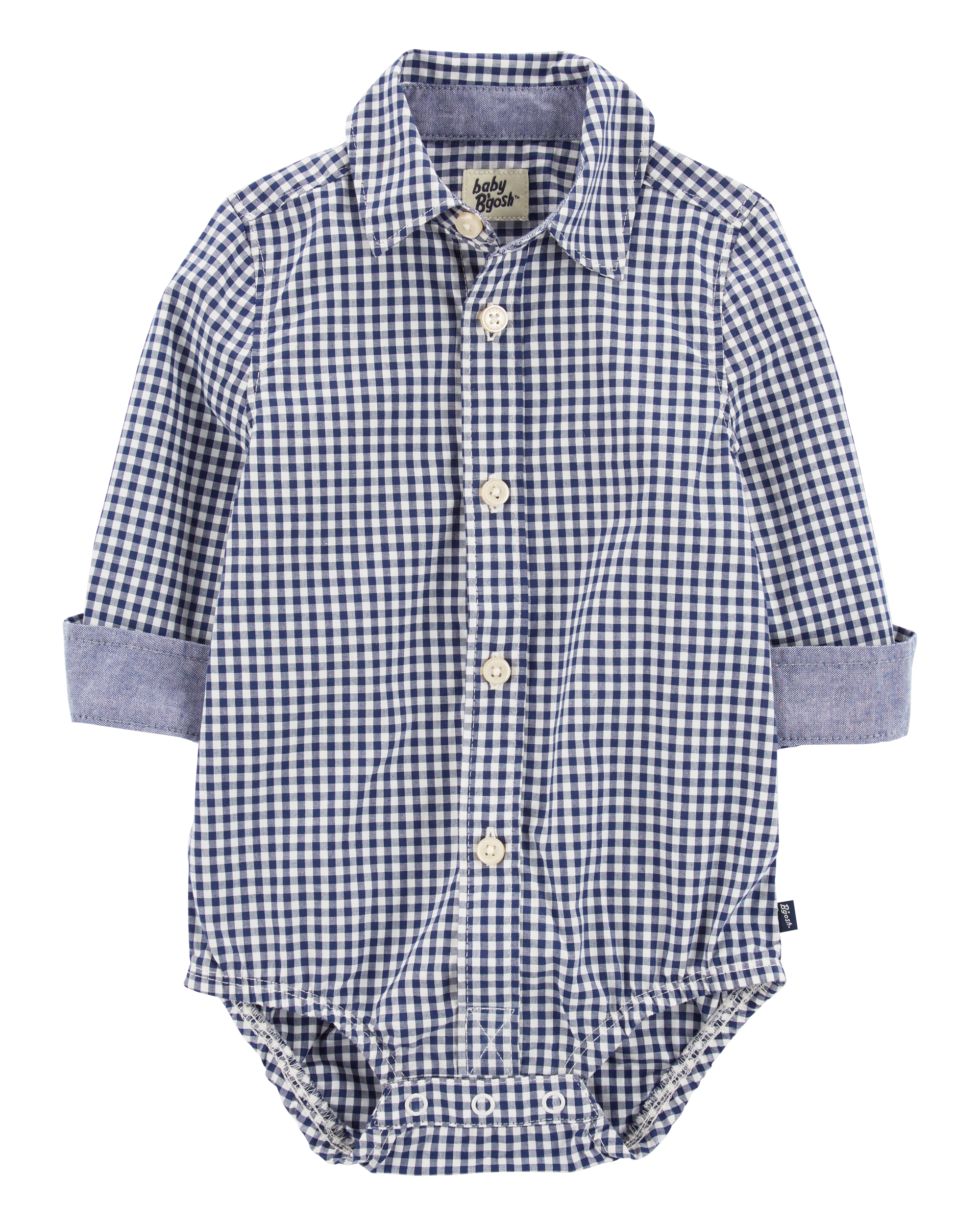 Baby Gingham Print Button-Front Bodysuit