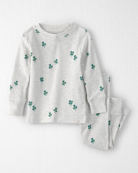 Baby Organic Cotton Pajamas in Lucky Clovers Print
