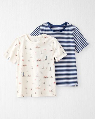 Product image 1 of Kid 2-Pack Organic Cotton Coastal Knit Tees