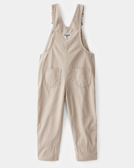 Product image 2 of Toddler Lightweight Floral-Lined Canvas Overalls - Khaki