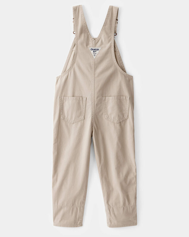 Product image 2 of Toddler Lightweight Floral-Lined Canvas Overalls - Khaki